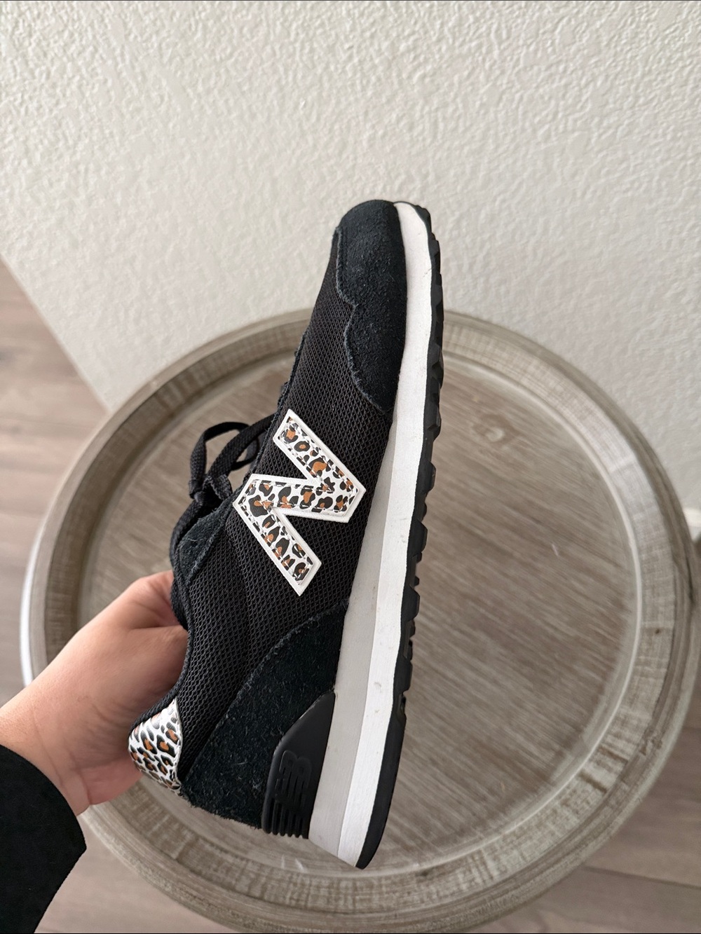 New Balance  515 Women's Black Sneakers with Leopard Print Accents - Picture 7 of 8